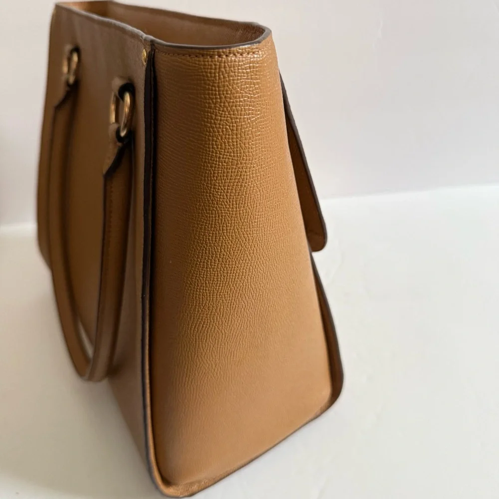 Coach Brown Leather  Structured Tote Bag Handbag Shoulder bag Women